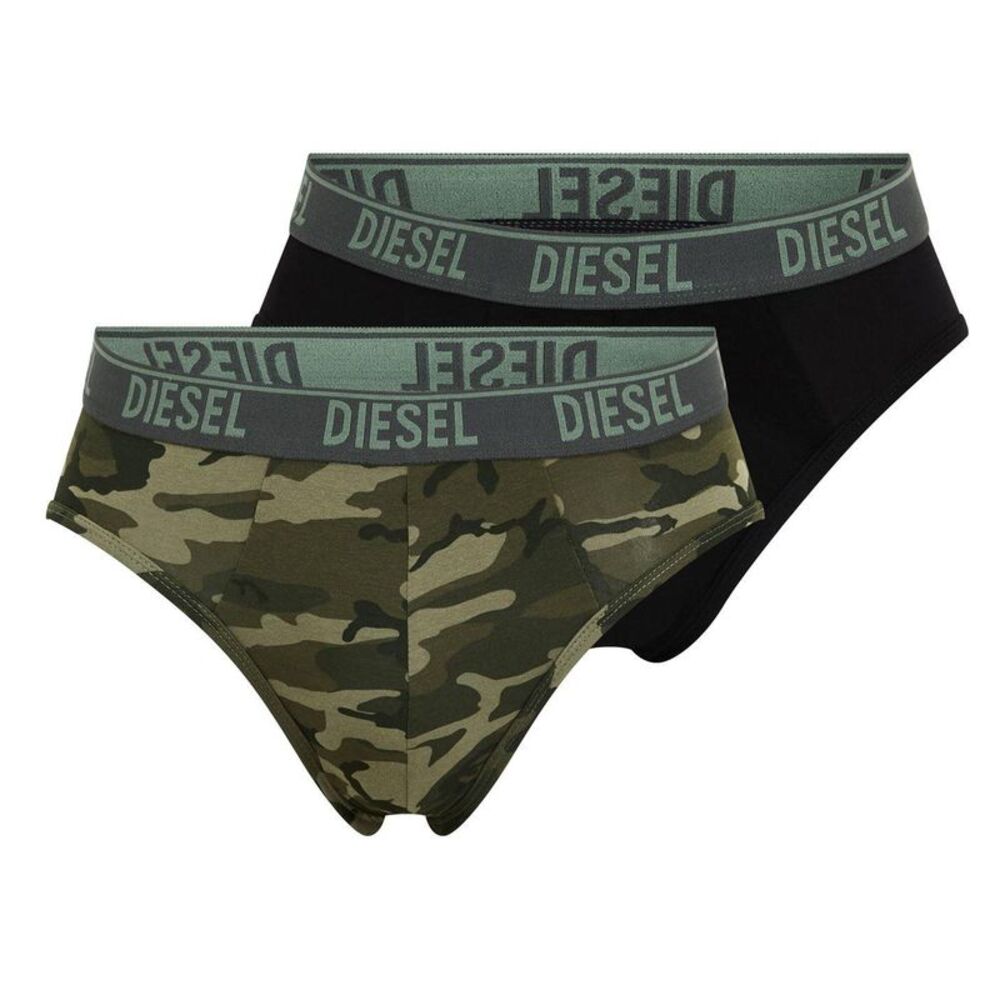 Diesel Womens/Ladies Camouflage Briefs (Pack of 3) / Camouflage Green/Black